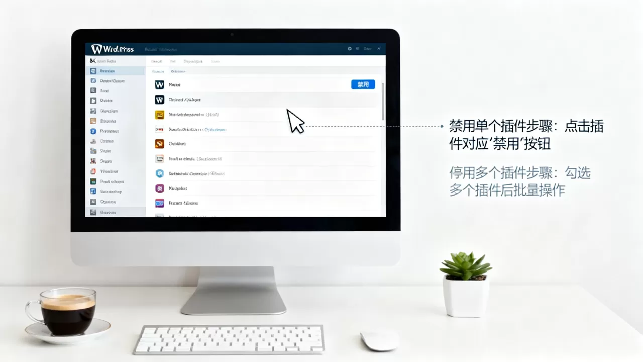 WordPress如何禁用单个插件？WordPress停用多个插件教程