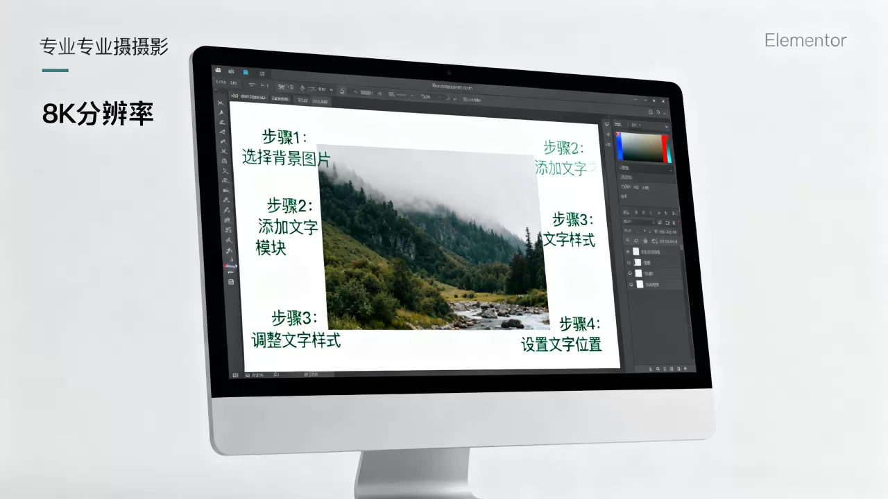 Elementor背景图片如何加文字？Elementor背景加文字教程