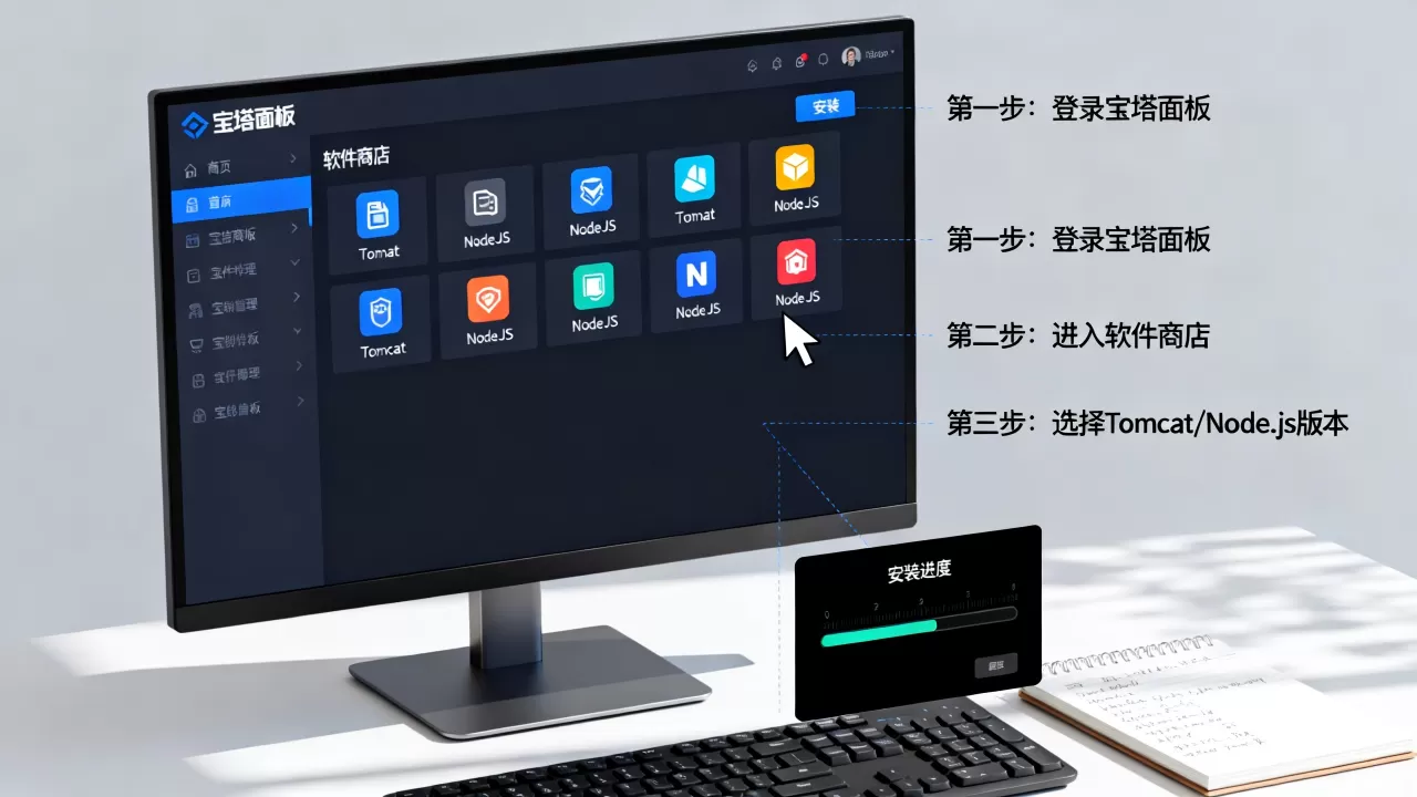 宝塔面板怎么安装Tomcat或Node.js？宝塔面板部署Node.js教程