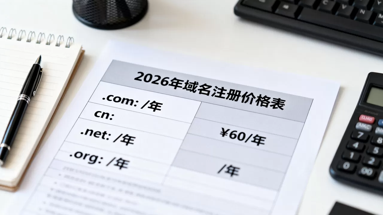 域名购买需要多少钱一年？2026年域名注册最新价格表