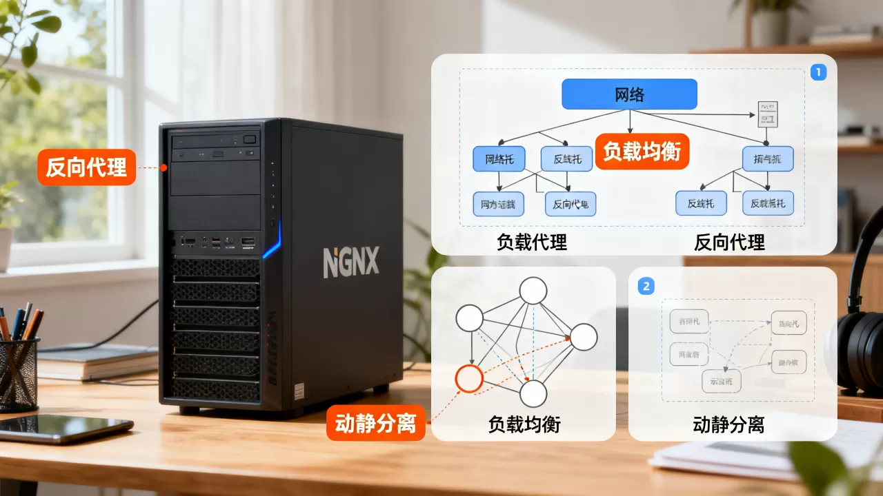 Nginx服务器原理是什么？反向代理负载均衡动静分离