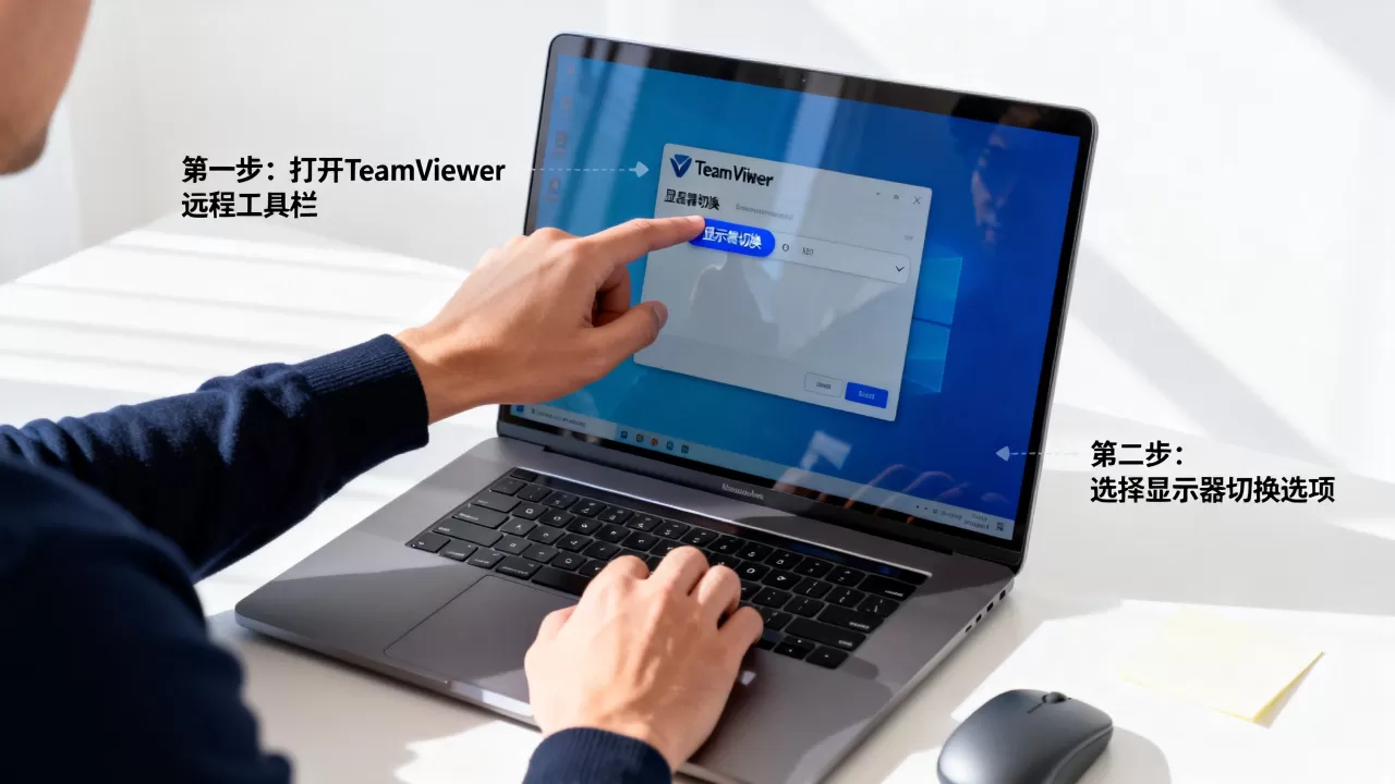 TeamViewer远程工具栏怎么切换显示器？如何设置双屏显示