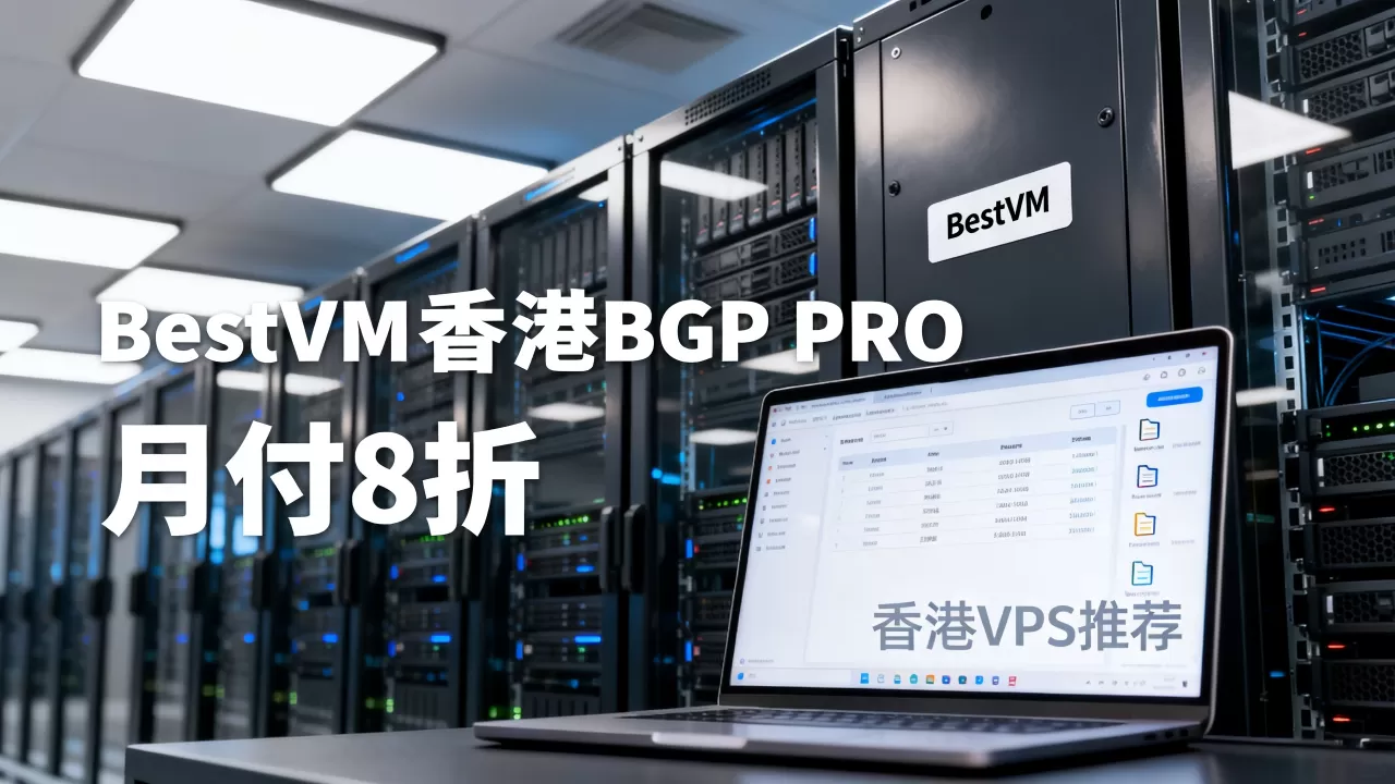 BestVM香港BGP PRO预售开启月付8折，香港VPS推荐哪家性价比高