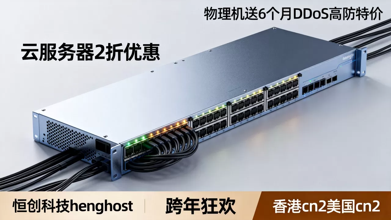 恒创科技henghost跨年狂欢香港cn2美国cn2云服务器2折优惠，物理机送6个月DDoS高防特价
