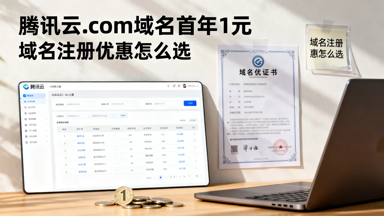 腾讯云.com域名首年1元是真的吗？域名注册优惠怎么选