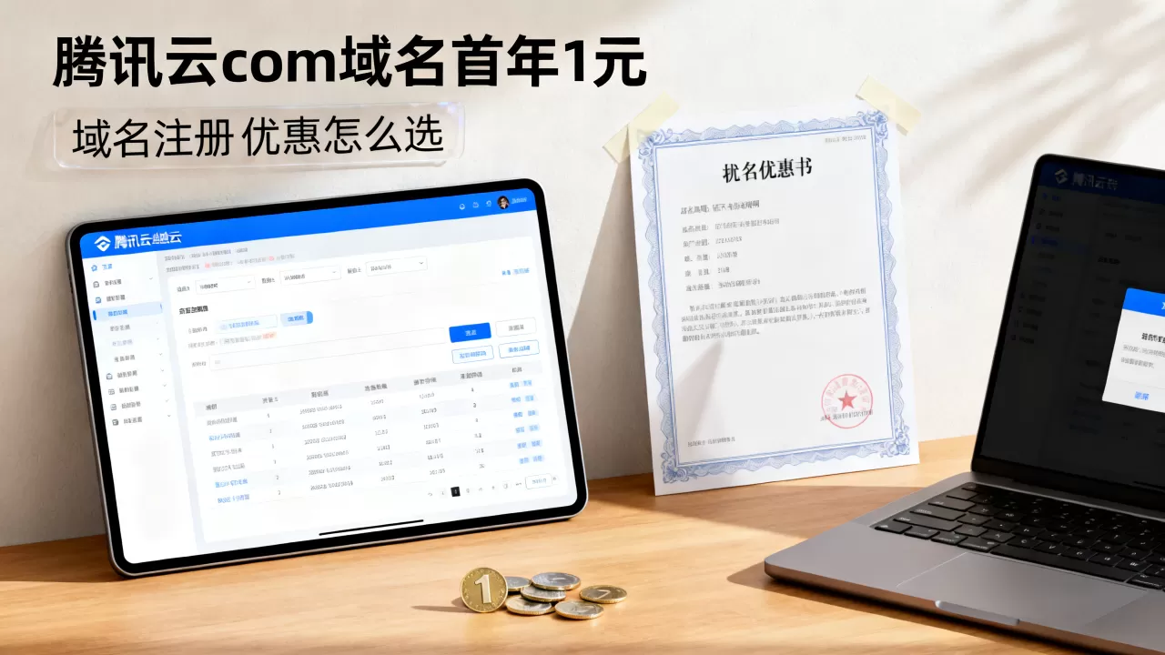 腾讯云.com域名首年1元是真的吗？域名注册优惠怎么选
