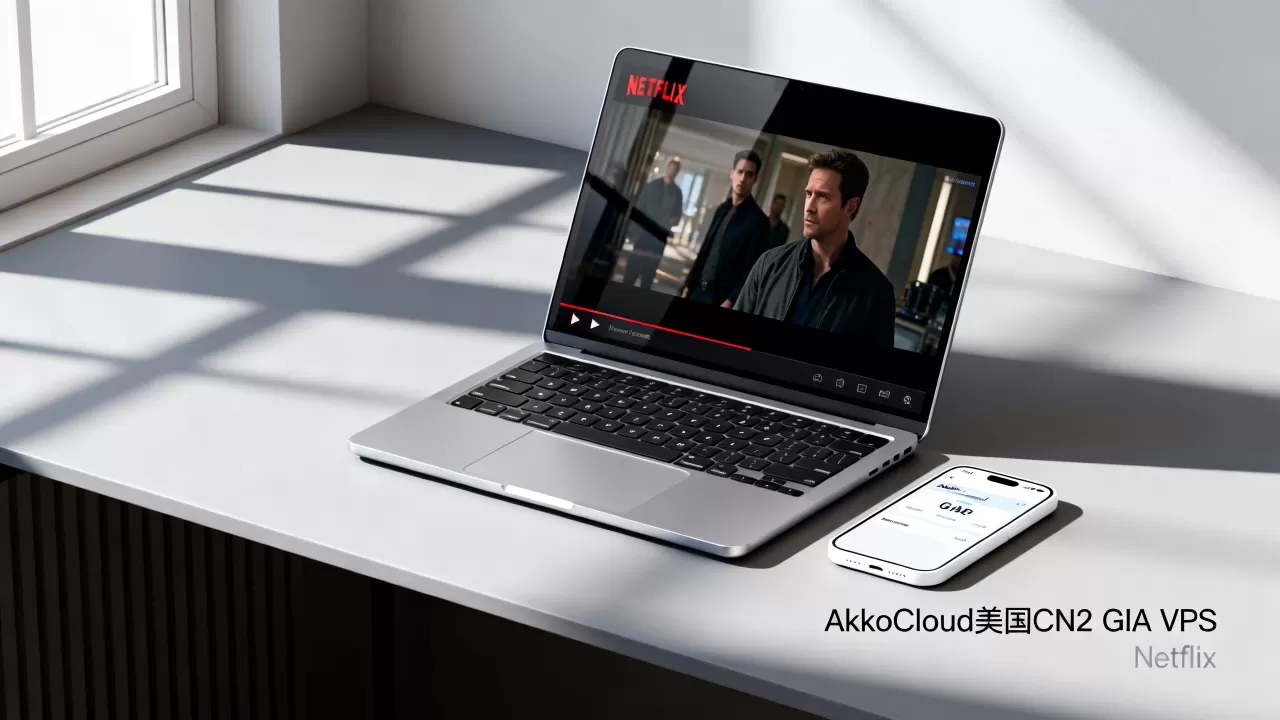 AkkoCloud美国CN2 GIA VPS能看奈飞吗？解锁Netflix视频
