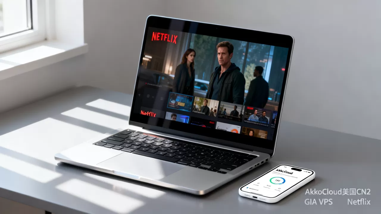 AkkoCloud美国CN2 GIA VPS能看奈飞吗？解锁Netflix视频