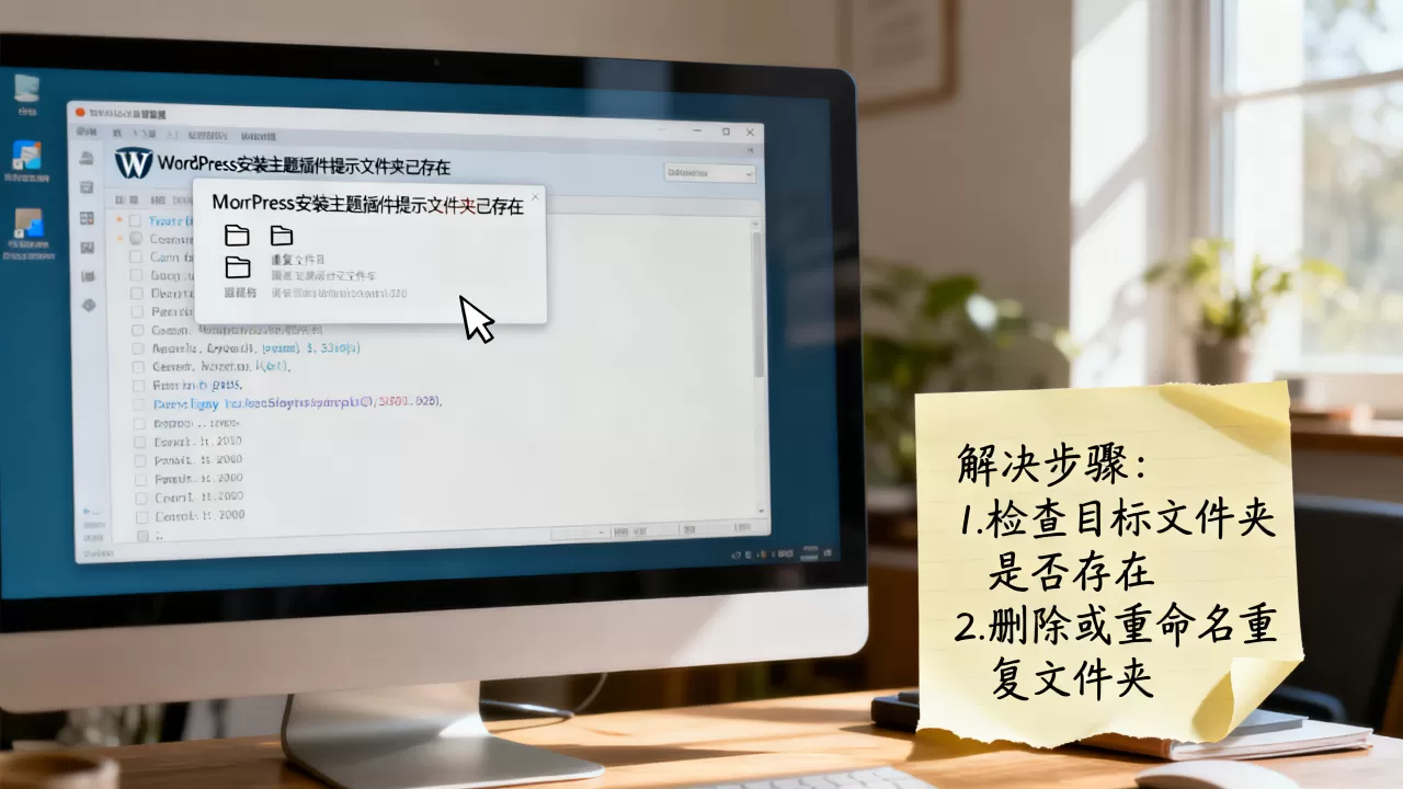 WordPress安装主题插件提示文件夹已存在怎么办？如何解决目标文件夹已存在