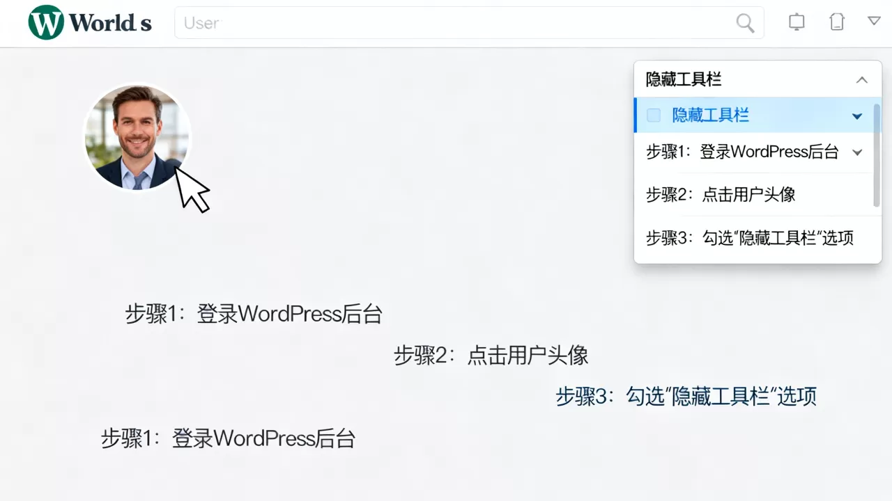 如何隐藏WordPress站点工具栏？WordPress后台工具栏怎么关闭