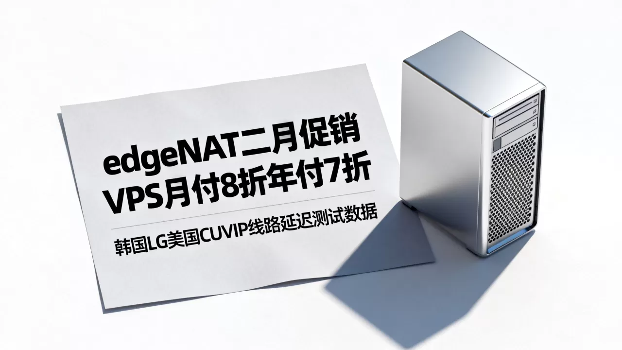 edgeNAT二月促销VPS月付8折年付7折值得买吗，韩国LG美国CUVIP线路延迟低吗