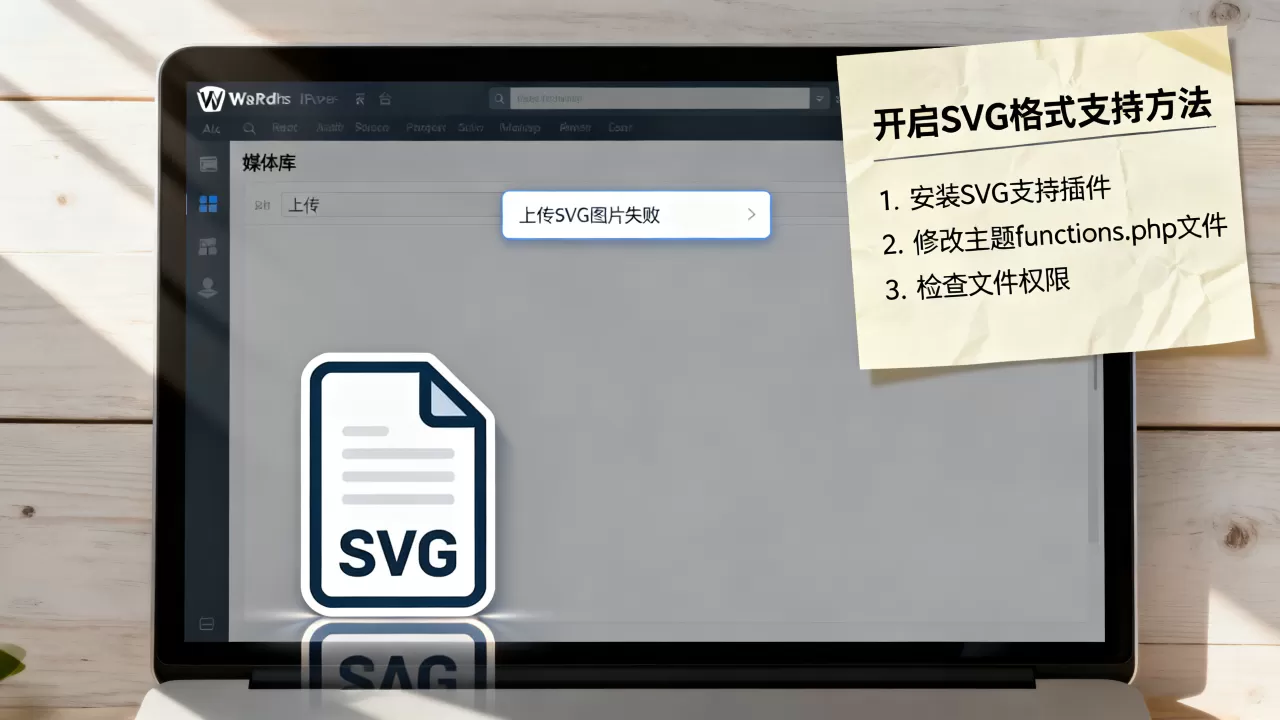 WordPress上传SVG图片失败怎么办？如何开启SVG格式支持