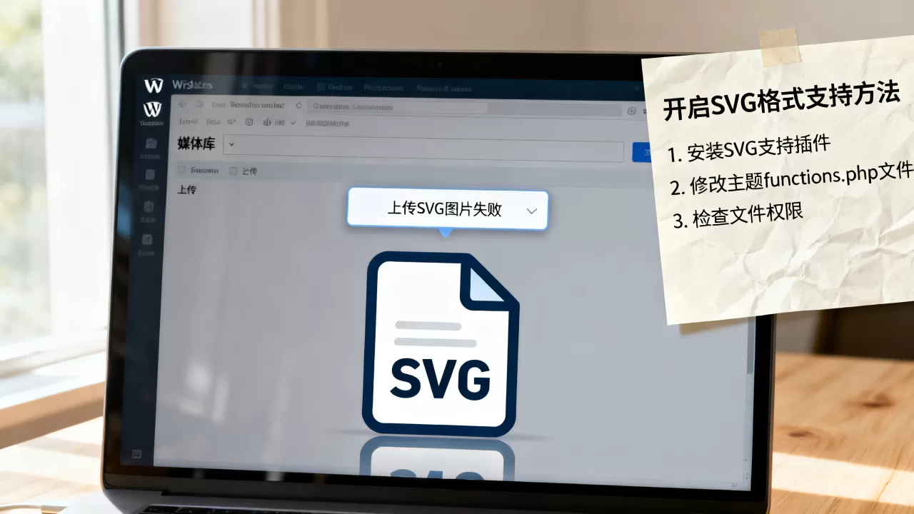 WordPress上传SVG图片失败怎么办？如何开启SVG格式支持