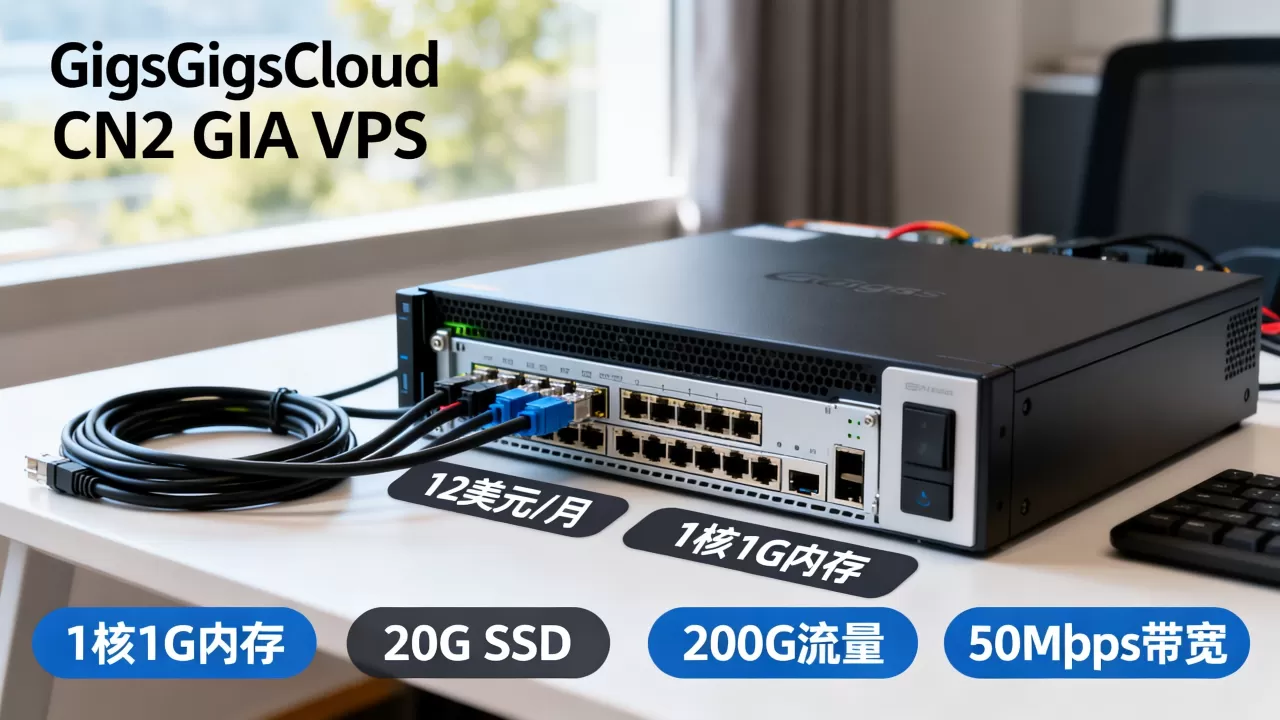 GigsGigsCloud日本CN2 GIA VPS：12美元/月/1核1G内存/20G SSD/200G流量@50Mbps带宽