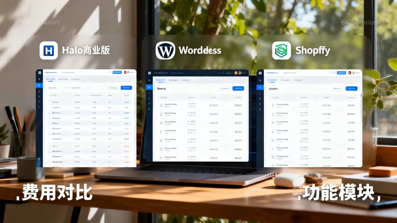 Halo商业版对比WordPress和Shopify哪个更划算？建站系统费用详解