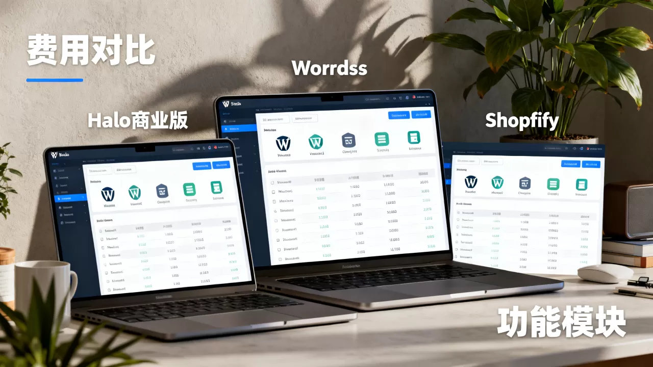 Halo商业版对比WordPress和Shopify哪个更划算？建站系统费用详解
