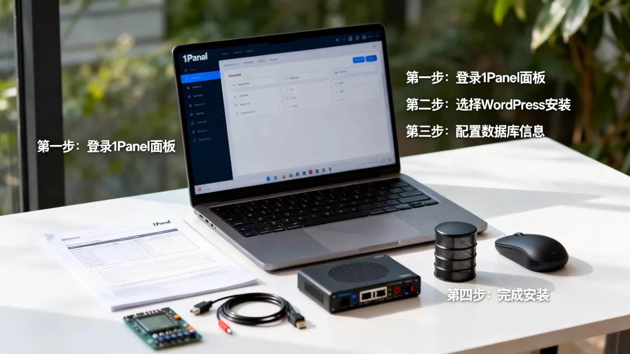 如何用1Panel面板可视化快速安装WordPress？WordPress安装教程