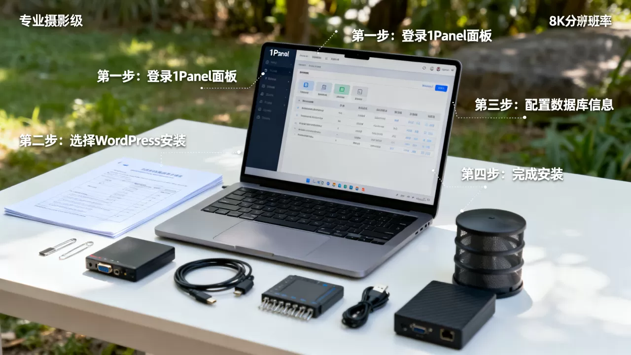 如何用1Panel面板可视化快速安装WordPress？WordPress安装教程