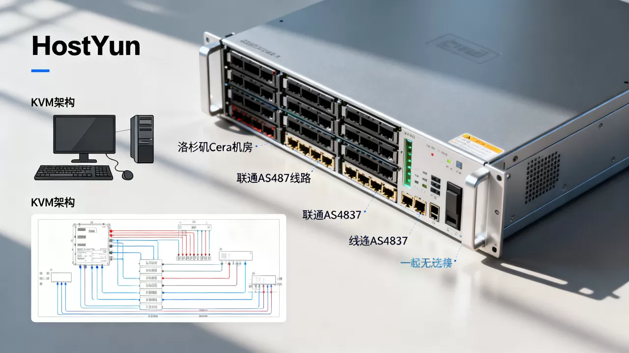 HostYun洛杉矶Cera机房VPS怎么样？联通AS4837线路KVM架构优势