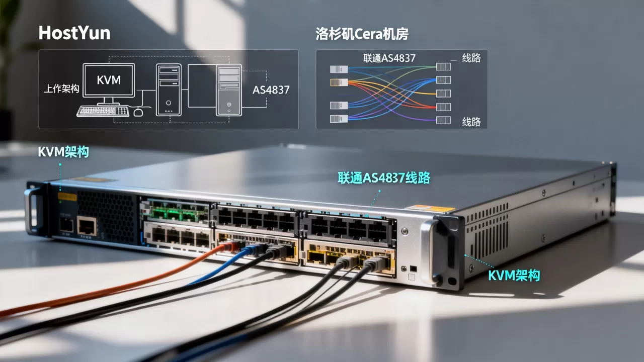 HostYun洛杉矶Cera机房VPS怎么样？联通AS4837线路KVM架构优势