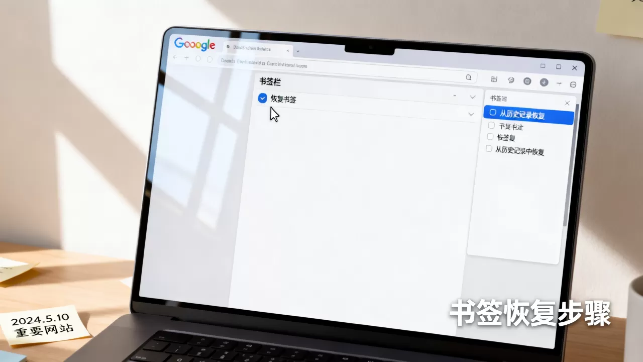 Google浏览器收藏的网站找不到了？怎么恢复书签