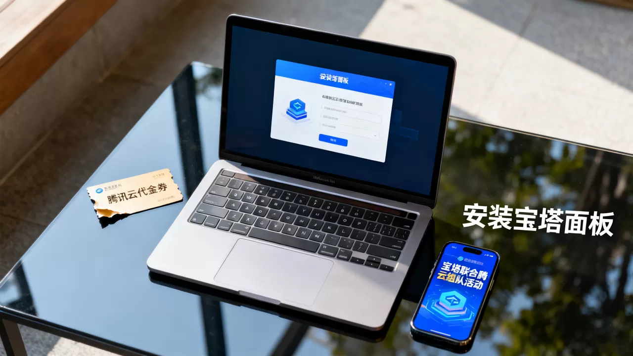 宝塔联合腾讯云组队活动免费领千元代金券，宝塔面板怎么安装使用