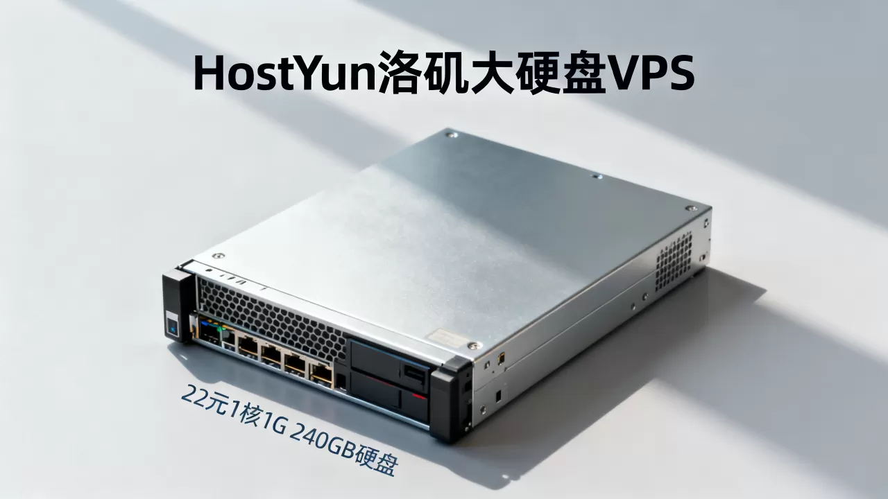 HostYun洛杉矶大硬盘VPS好用吗？22元1核1G 240GB硬盘怎么选