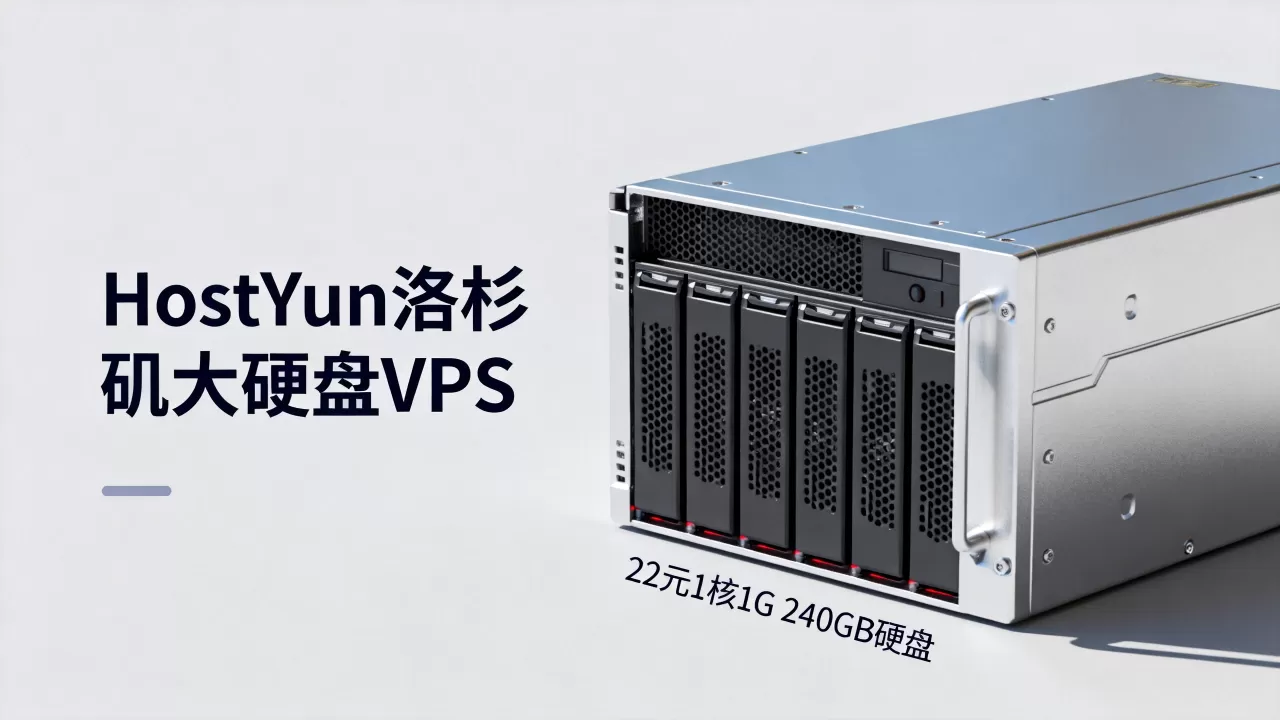 HostYun洛杉矶大硬盘VPS好用吗？22元1核1G 240GB硬盘怎么选