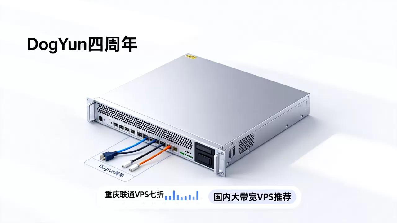 DogYun狗云四周年重庆联通VPS七折是真的吗？国内大带宽VPS推荐