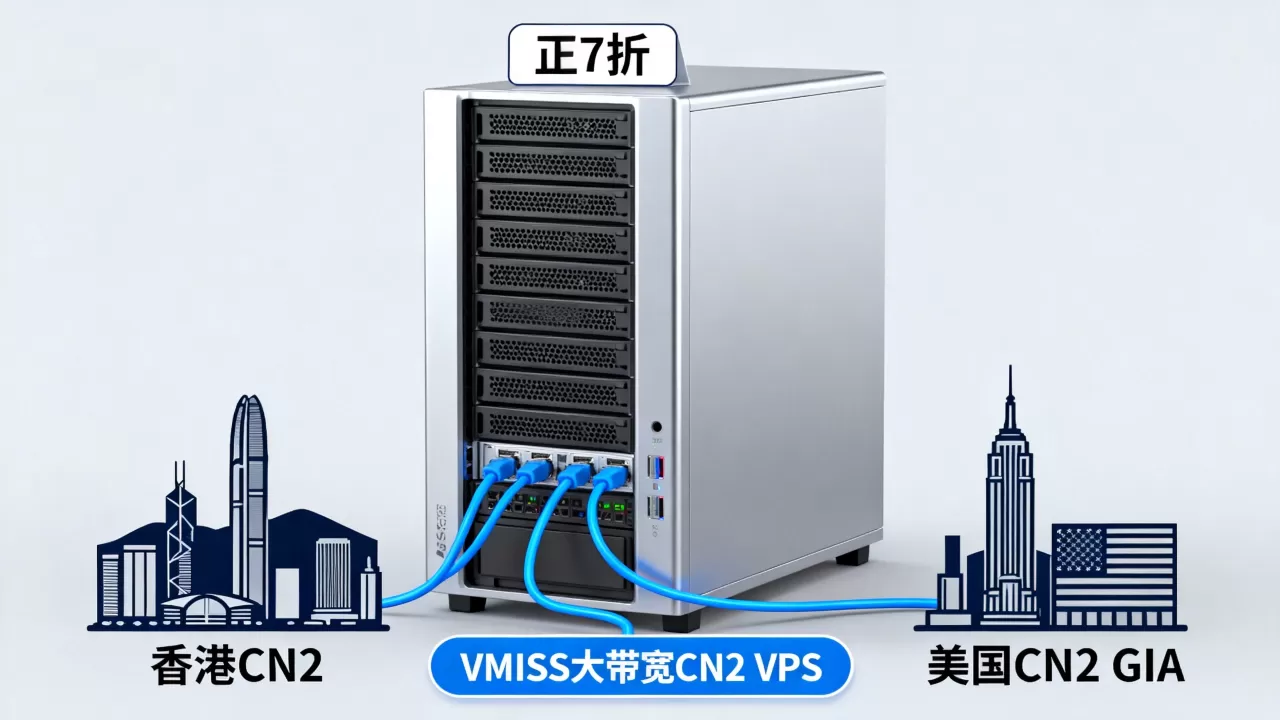 VMISS大带宽CN2 VPS正7折值得买吗？香港CN2美国CN2GIA哪家强