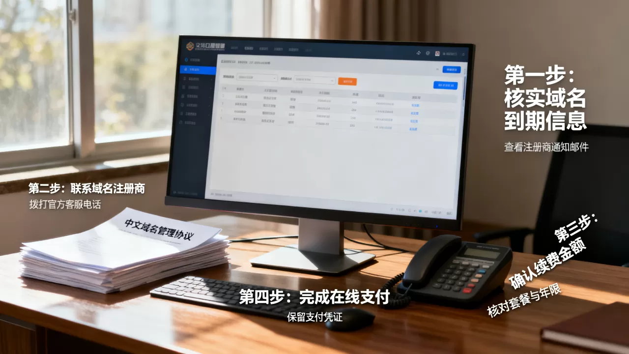 公司接到电话说中文域名到期怎么办？中文域名到期续费流程