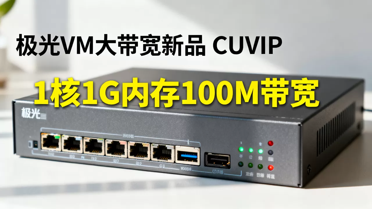 极光VM大带宽新品CUVIP性能如何？1核1G内存100M带宽适合什么