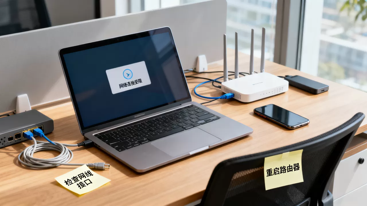 公司电脑网络连接不上怎么办？电脑网络连接受限怎么解决