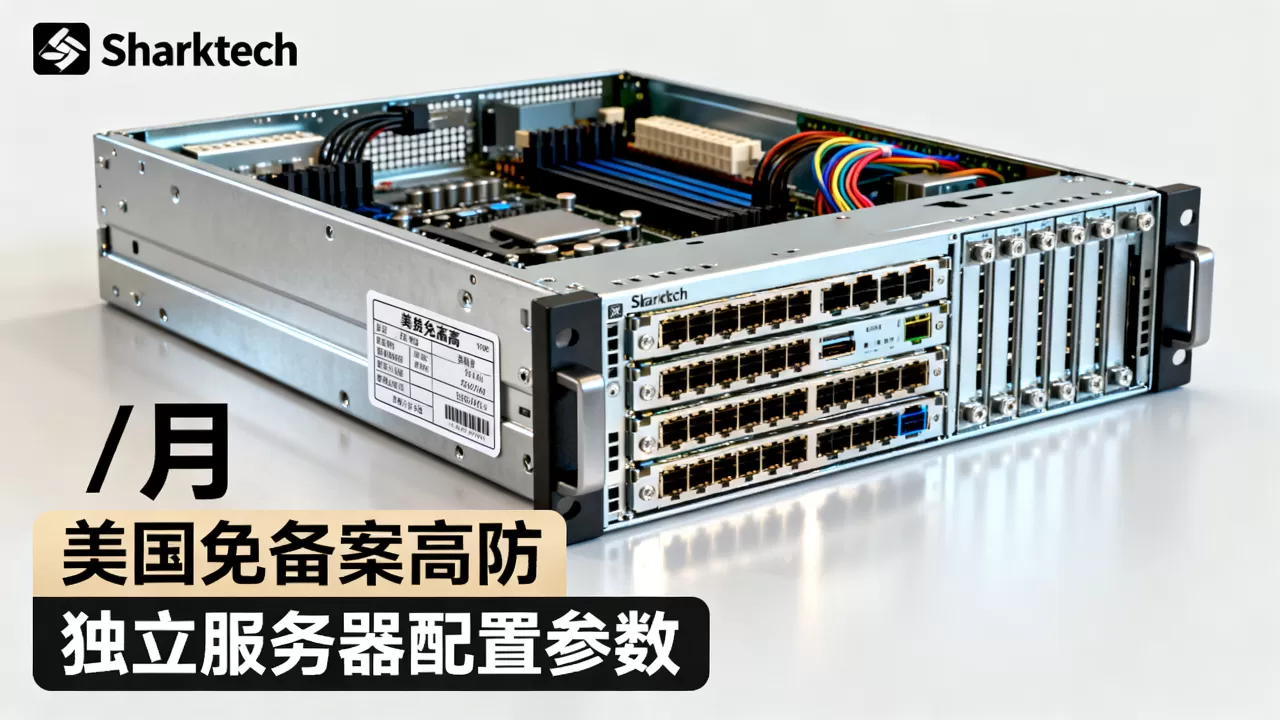Sharktech独立服务器9/月配置如何？美国免备案高防服务器推荐