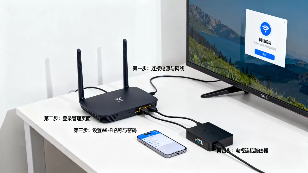 公司网络装无线路由器怎么设置？无线路由器连接电视方法