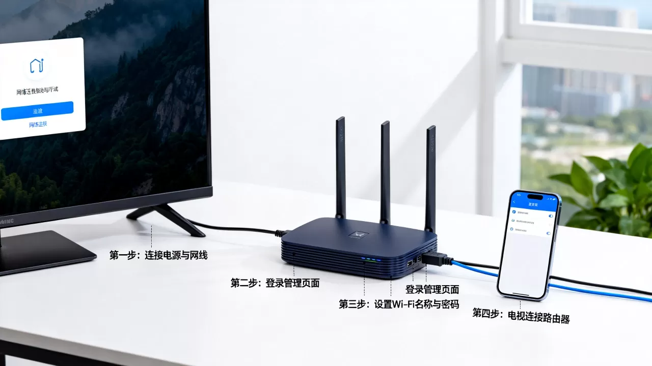 公司网络装无线路由器怎么设置？无线路由器连接电视方法