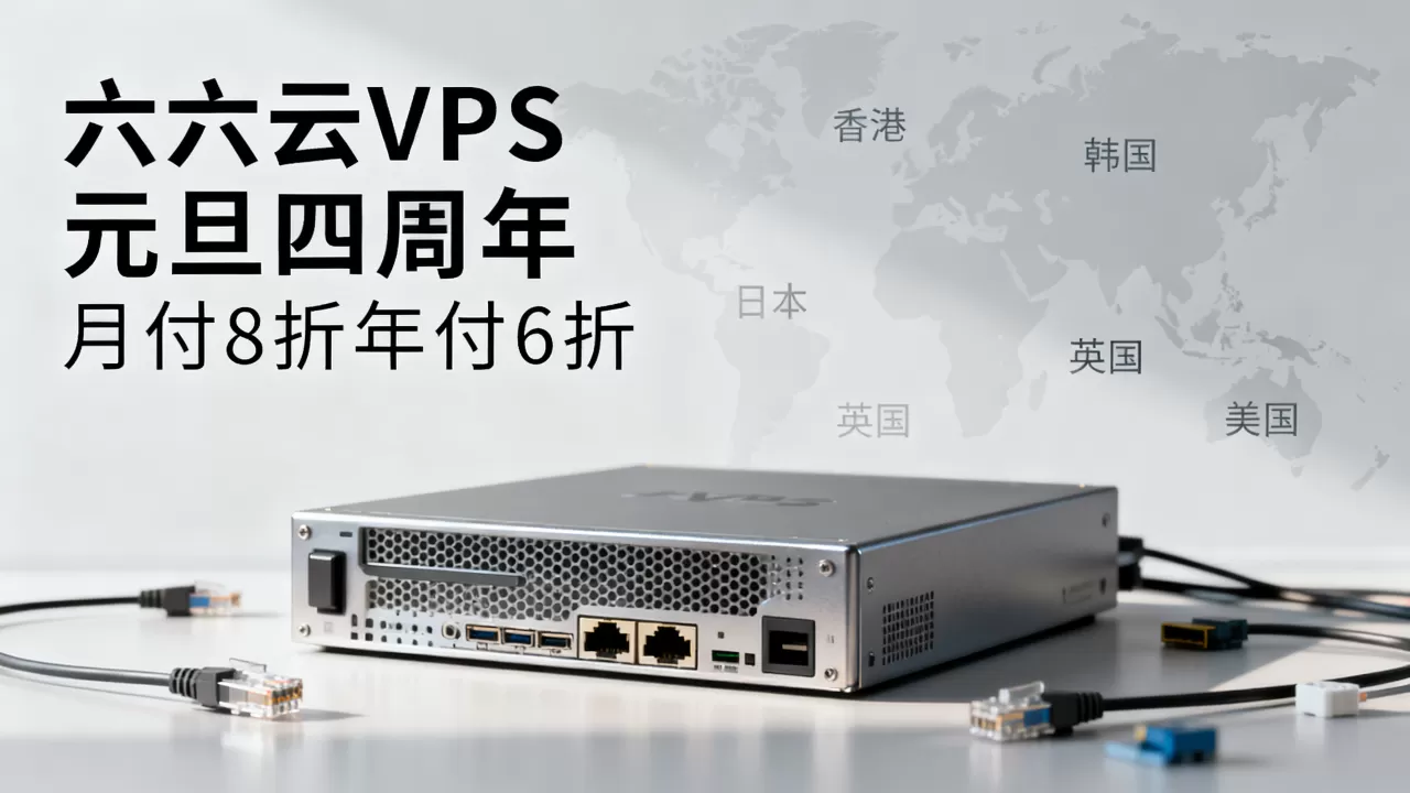 六六云VPS元旦四周年月付8折年付6折是真的吗，香港韩国日本英国美国VPS推荐