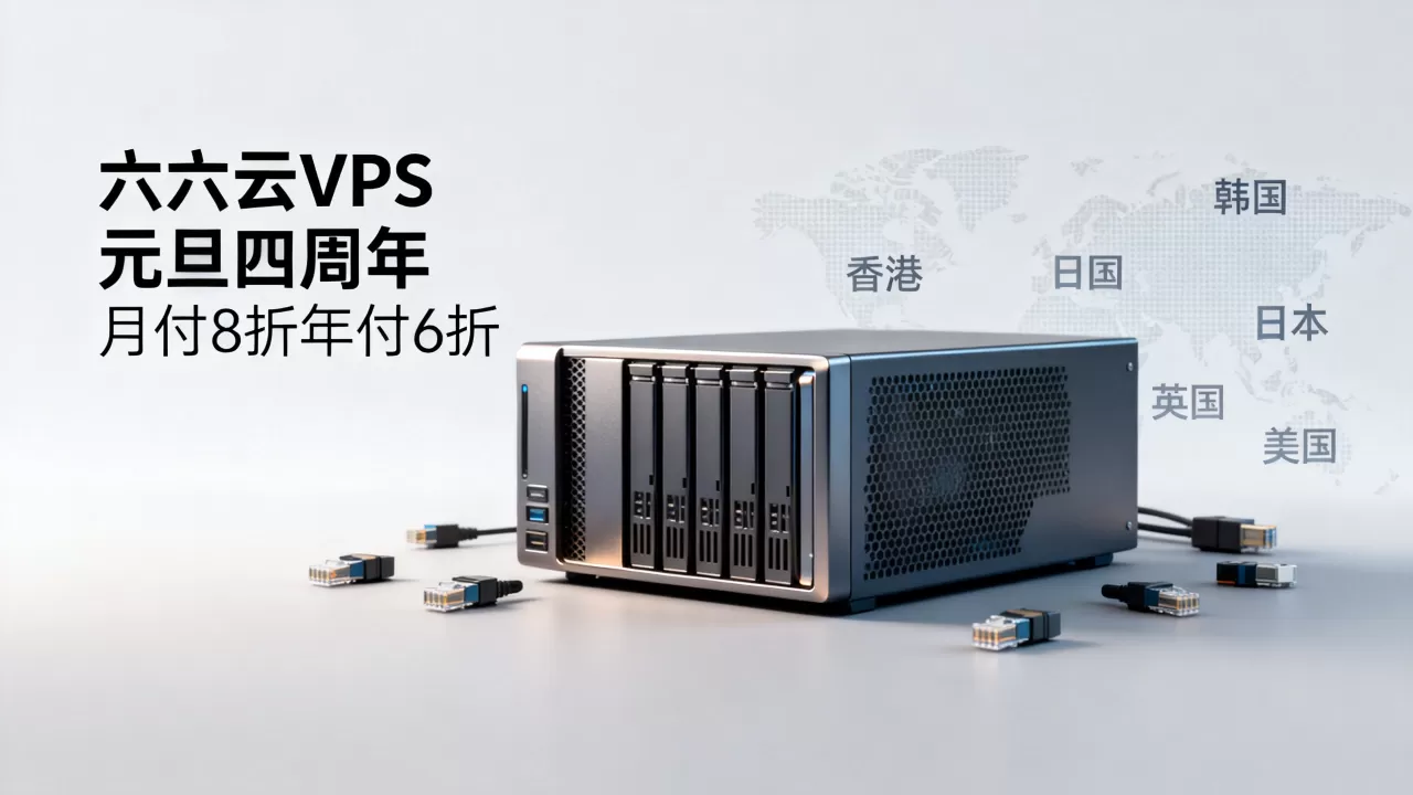 六六云VPS元旦四周年月付8折年付6折是真的吗，香港韩国日本英国美国VPS推荐