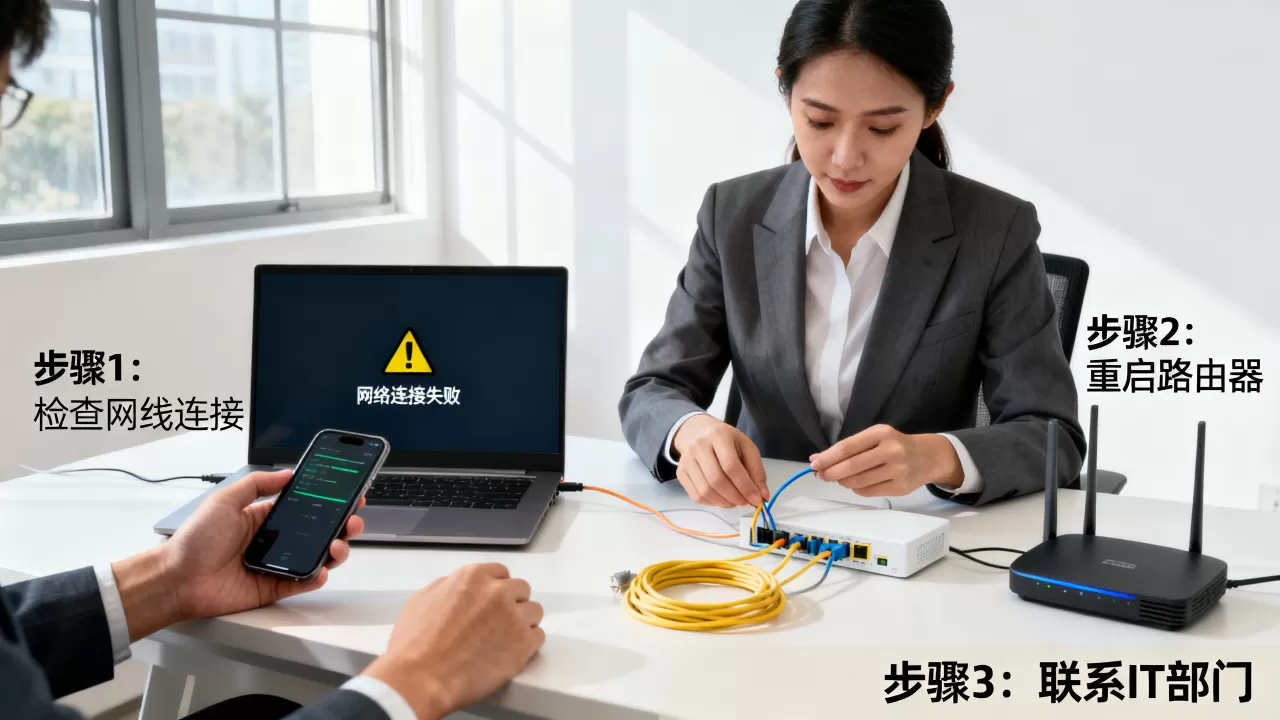 公司电脑网络连不上怎么办？电脑突然断网怎么快速修复