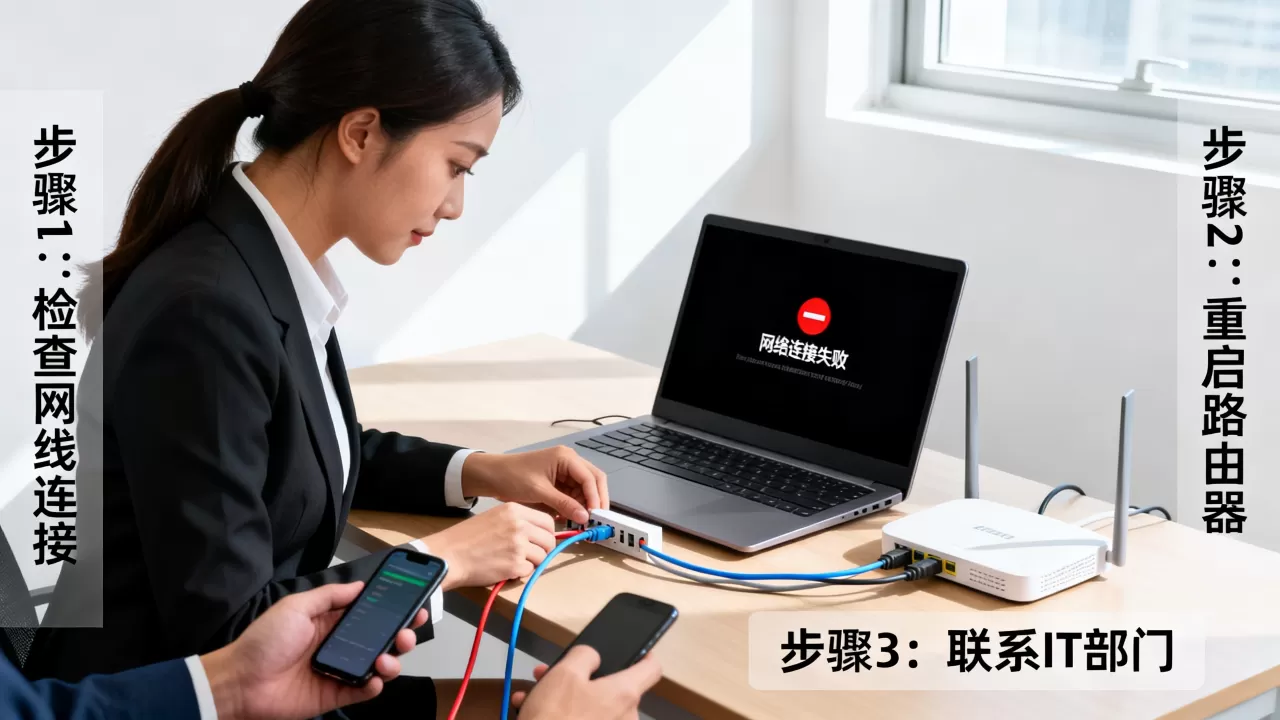 公司电脑网络连不上怎么办？电脑突然断网怎么快速修复