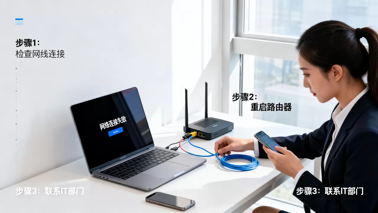 公司电脑网络连不上怎么办？电脑突然断网怎么快速修复