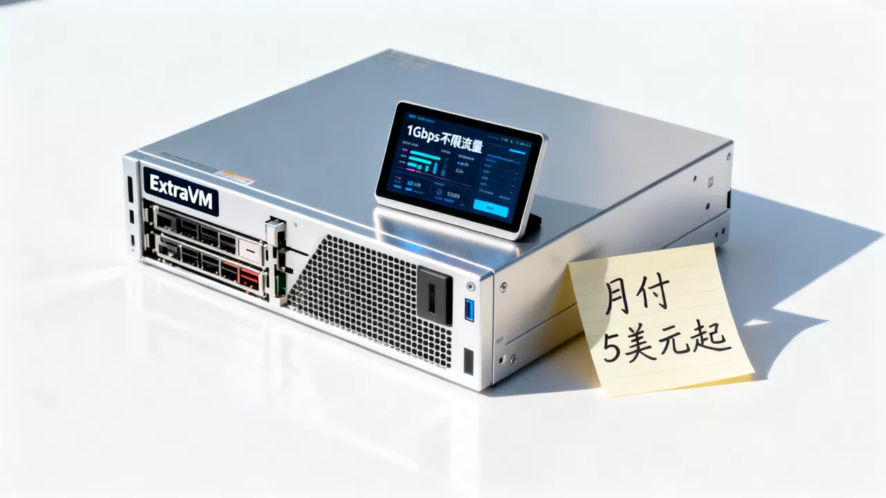 ExtraVM国外VPS月付5美元起好用吗？1Gbps不限流量VPS推荐
