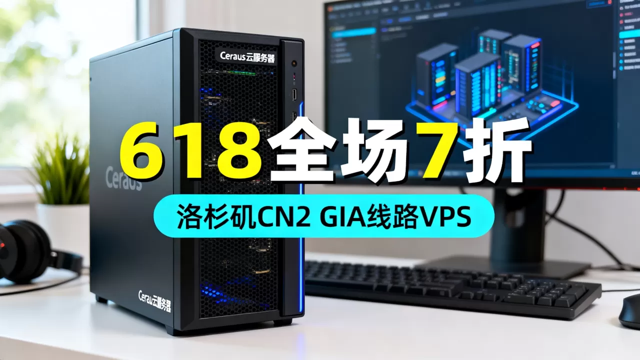 Ceraus云服务器618全场7折怎么买？洛杉矶CN2 GIA线路VPS推荐