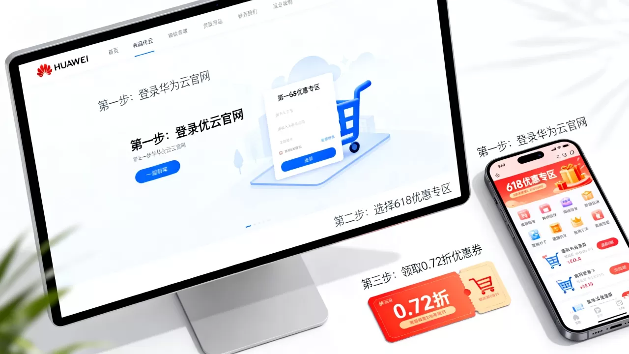 华为云618低至0.72折怎么买？华为云618优惠购买流程