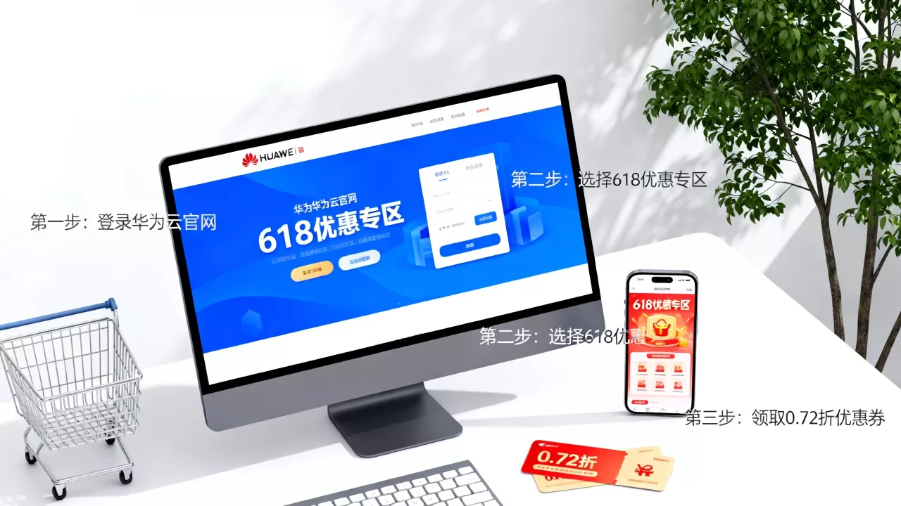华为云618低至0.72折怎么买？华为云618优惠购买流程
