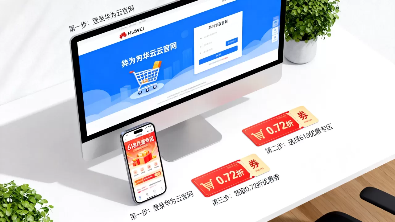 华为云618低至0.72折怎么买？华为云618优惠购买流程