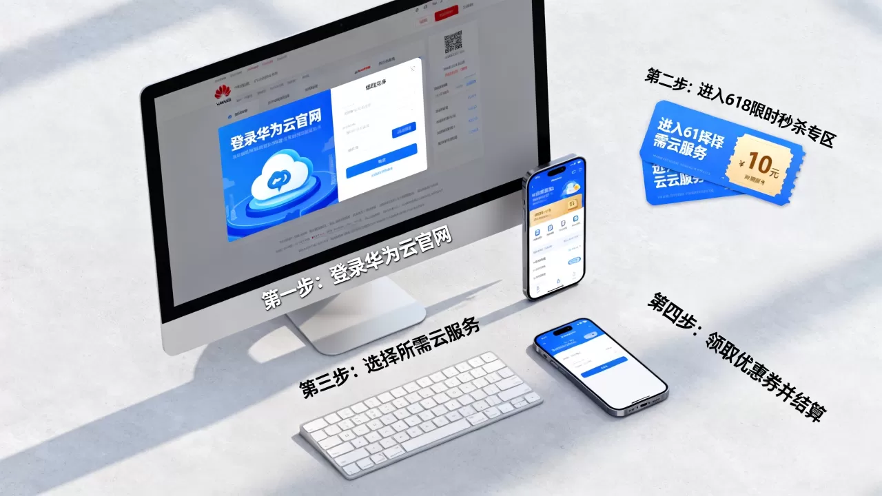 华为云618限时秒杀怎么买？华为云优惠购买流程