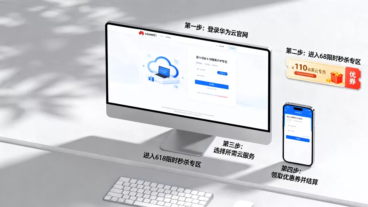 华为云618限时秒杀怎么买？华为云优惠购买流程