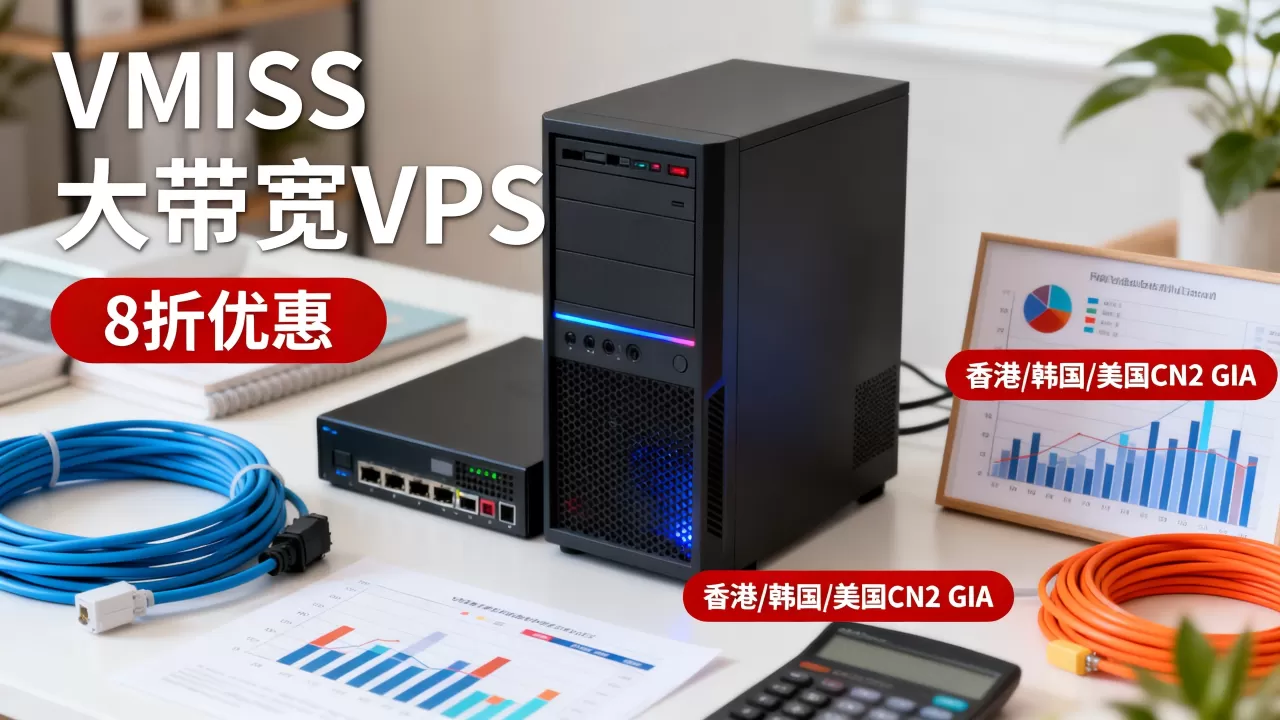VMISS大带宽VPS恢复8折值得买吗？香港韩国美国CN2 GIA优惠