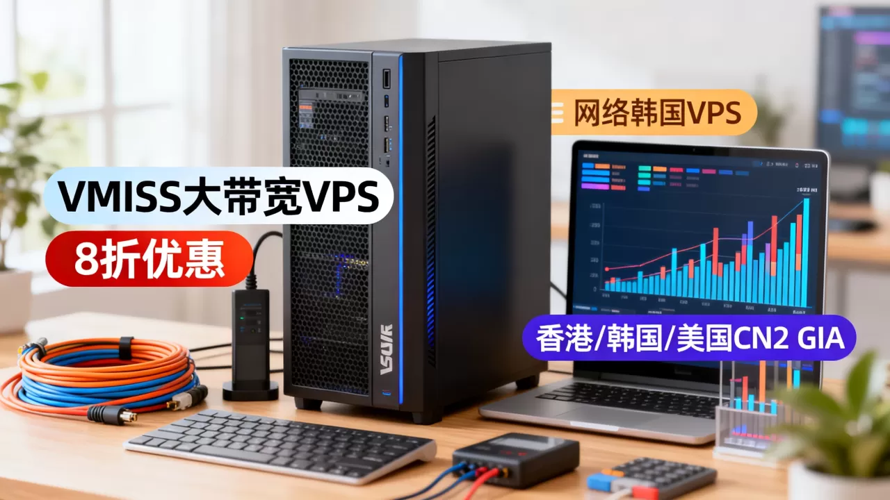 VMISS大带宽VPS恢复8折值得买吗？香港韩国美国CN2 GIA优惠